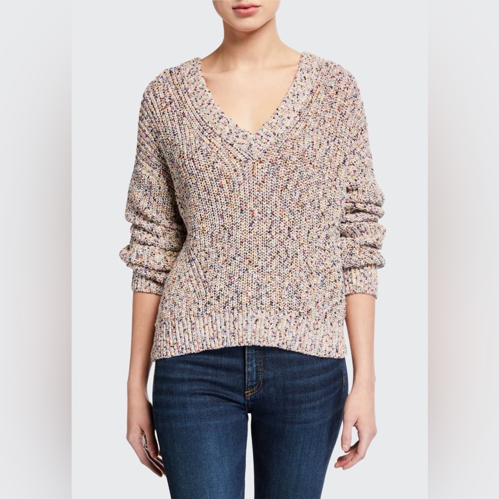 VERONICA BEARD Crosby Pink Multicolored Knit Sweater